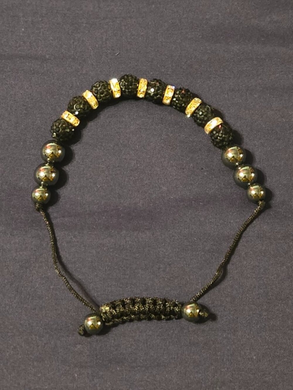 PULLSTRING SPARKLING RHINESTONE BEADED BRACELET